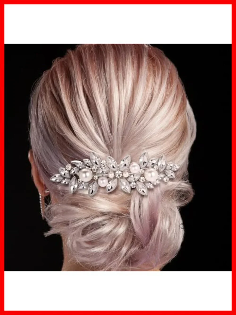 Vintage Floral French Pearl Crystal Rhinestone Hair Clips Barrettes Set of 6